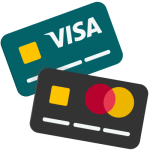 Two plastic payment cards