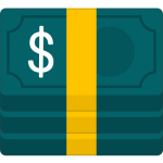 Big stack of money bills